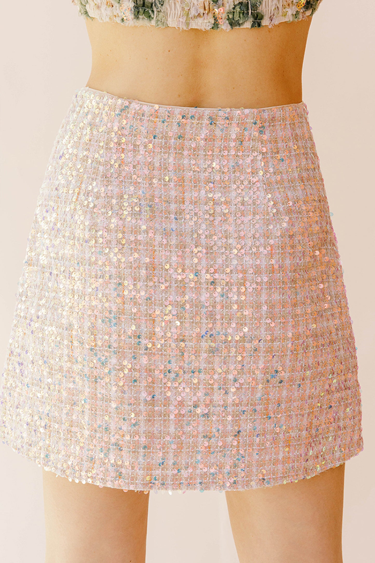 Pink Sequin Mini Skirt